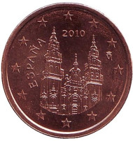 Монета 2 цента. 2010 год, Испания. Монета 2 цента. 2010 год, Испания.