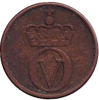 Монета 1 эре. 1966 год, Норвегия. Белка.