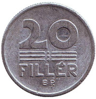 Монета 20 филлеров. 1987 год, Венгрия. Монета 20 филлеров. 1987 год, Венгрия.