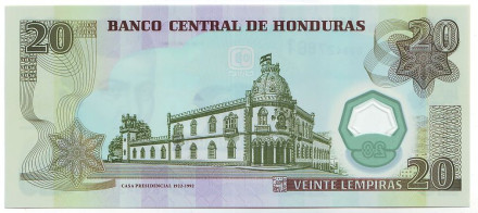 Банкнота 20 лемпир. 2008 год, Гондурас. Дионисио Эррера. Банкнота 20 лемпир. 2008 год, Гондурас. Дионисио Эррера.