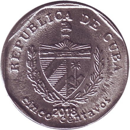 Монета 5 сентаво. 2018 год, Куба.