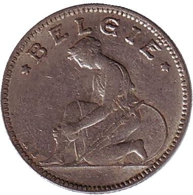 Монета 50 сантимов. 1933 год, Бельгия. (Belgie) 