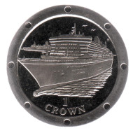 Монета 1 крона, 2004 год, Остров Мэн. Королева Мария. Океанский лайнер. Монета 1 крона, 2004 год, Остров Мэн. Королева Мария. Океанский лайнер.