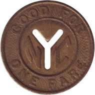 Жетон метрополитена г. Нью-Йорк. 1970-80 гг., США. Жетон метрополитена г. Нью-Йорк. 1970-80 гг., США.