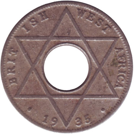 Монета 1/10 пенни. 1935 год, Британская Западная Африка.