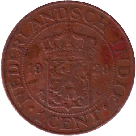 Монета 1 цент. 1929 год, Нидерландская Индия.