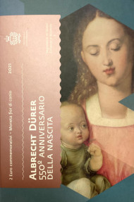 Монета 2 евро. 2021 год, Сан-Марино. 450 лет со дня рождения Альбрехта Дюрера. Монета 2 евро. 2021 год, Сан-Марино. 450 лет со дня рождения Альбрехта Дюрера.