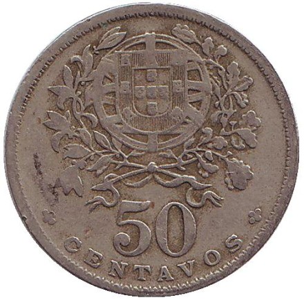 Монета 50 сентаво. 1940 год, Португалия.
