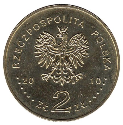 Монета 2 злотых, 2010 год, Польша. Горлице.