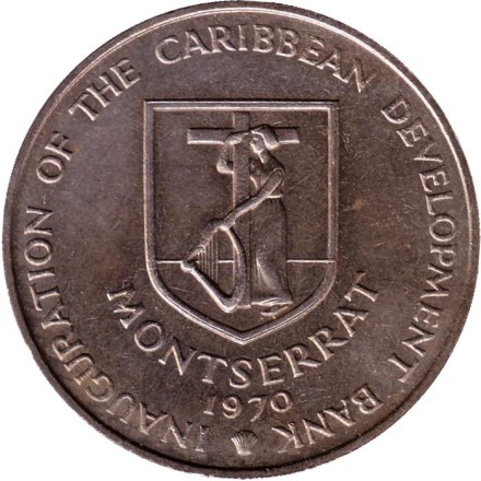 Монета 4 доллара. 1970 год, Монтсеррат. ФАО.
