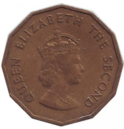 Монета 1/4 шиллинга. 1964 год, Джерси.