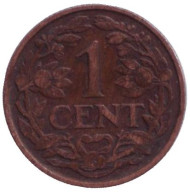 Монета 1 цент. 1925 год, Нидерланды. Монета 1 цент. 1925 год, Нидерланды.