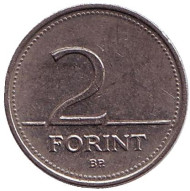 Монета 2 форинта. 1995 год, Венгрия. Монета 2 форинта. 1995 год, Венгрия.
