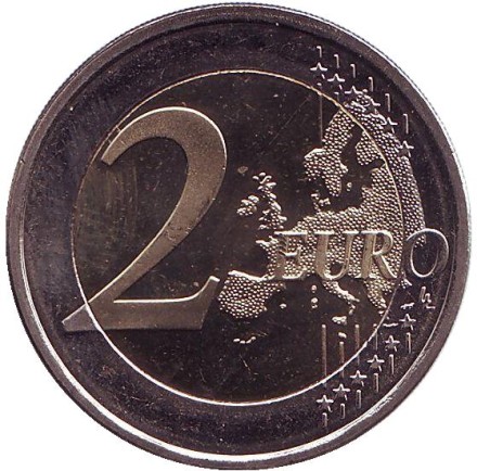 Монета 2 евро. 2012 год, Финляндия. 10 лет введения наличных евро. Монета 2 евро. 2012 год, Финляндия. 10 лет введения наличных евро.
