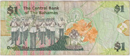 Банкнота 1 доллар. 2015 год, Багамы. Линден Пиндлинг. Банкнота 1 доллар. 2015 год, Багамы. Линден Пиндлинг.