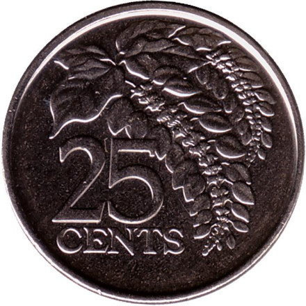 Монета 25 центов. 2017 год, Тринидад и Тобаго. Чакония.
