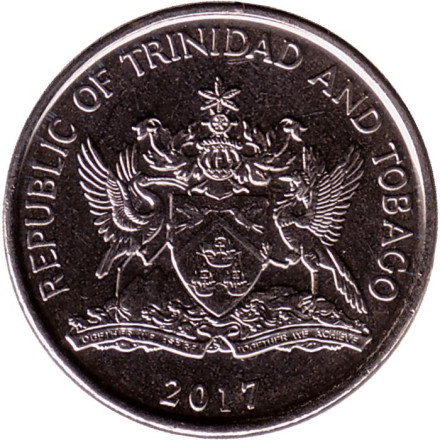 Монета 25 центов. 2017 год, Тринидад и Тобаго. Чакония. Монета 25 центов. 2017 год, Тринидад и Тобаго. Чакония.
