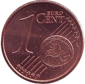 Монета 1 цент. 2002 год, Греция. (Отметка монетного двора: "F")