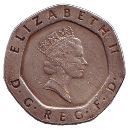 Монета 20 пенсов. 1987 год, Великобритания. Монета 20 пенсов. 1987 год, Великобритания.