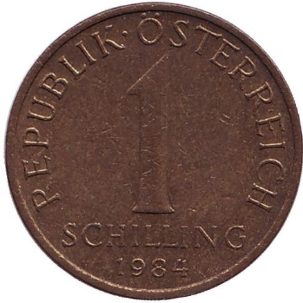 Монета 1 шиллинг. 1984 год, Австрия. Эдельвейс.