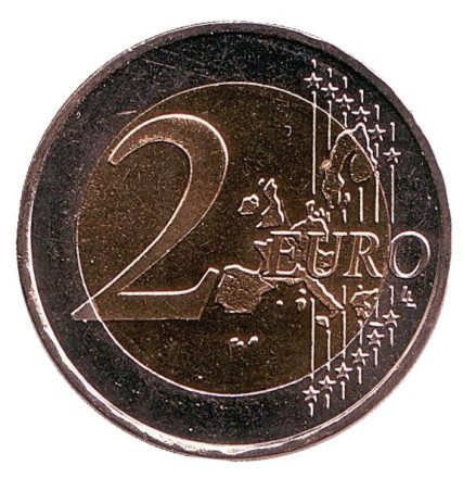 Монета 2 евро. 2008 год (F), Германия. (Старая карта на реверсе). Гамбург.