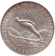 Монета 50 шиллингов. 1964 год, Австрия. IX Зимние Олимпийские игры в Инсбруке. Монета 50 шиллингов. 1964 год, Австрия. IX Зимние Олимпийские игры в Инсбруке.