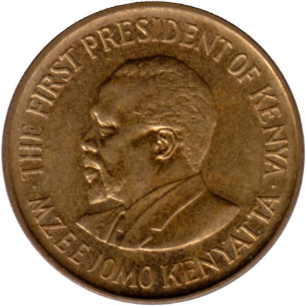 Монета 5 центов. 1974 год, Кения. Монета 5 центов. 1974 год, Кения.