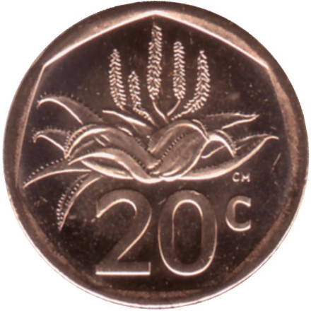 Монета 20 центов. 2023 год, ЮАР.