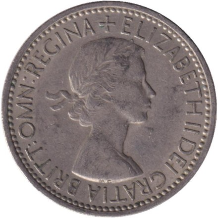Монета 1 шиллинг. 1953 год, Великобритания. (Герб Англии). Монета 1 шиллинг. 1953 год, Великобритания. (Герб Англии).