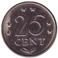 Монета 25 центов, 1979 год, Нидерландские Антильские острова. 