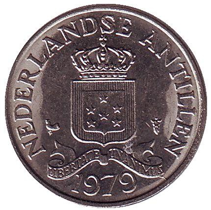 Монета 25 центов, 1979 год, Нидерландские Антильские острова.