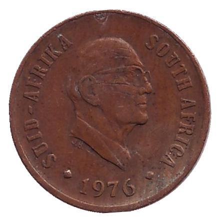 Монета 1 цент. 1976 год, ЮАР. Окончание президентства Якобуса Йоханнеса Фуше. Воробьи. Монета 1 цент. 1976 год, ЮАР. Окончание президентства Якобуса Йоханнеса Фуше. Воробьи.