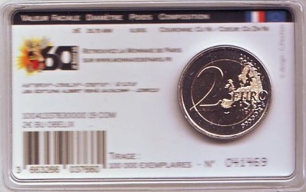 Монета 2 евро. 2019 год, Франция. Обеликс. "60 лет Астериксу".