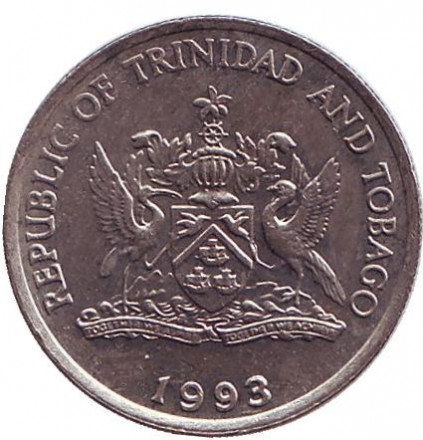 Монета 25 центов. 1993 год, Тринидад и Тобаго. Чакония.