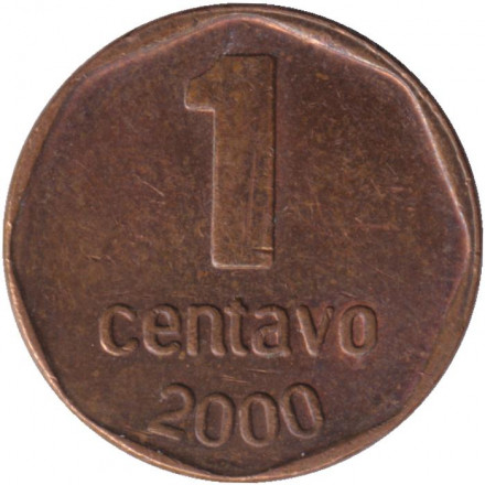 Монета 1 сентаво. 2000 год, Аргентина.