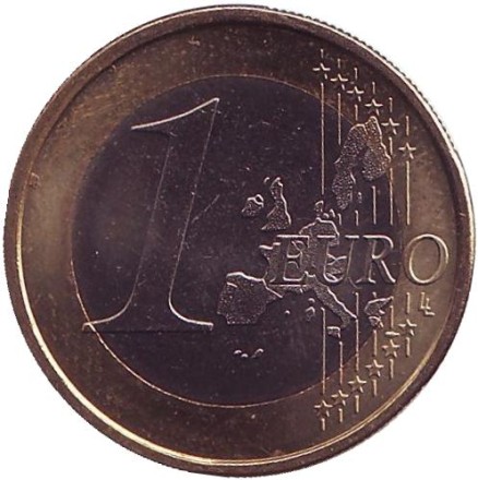 Монета 1 евро. 2004 год (F), Германия. Монета 1 евро. 2004 год (F), Германия.