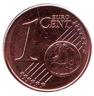 Монета 1 цент. 2018 год, Кипр.