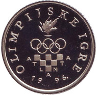 Монета 1 куна. 1996 год, Хорватия. (пруф-лайк) XXVI летние Олимпийские Игры, Атланта 1996. Монета 1 куна. 1996 год, Хорватия. (пруф-лайк) XXVI летние Олимпийские Игры, Атланта 1996.
