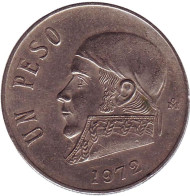 Монета 1 песо. 1972 год, Мексика. Хосе Мария Морелос. Монета 1 песо. 1972 год, Мексика. Хосе Мария Морелос.