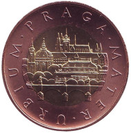 Монета 50 крон. 2012 год, Чехия. UNC. Прага. Монета 50 крон. 2012 год, Чехия. UNC. Прага.
