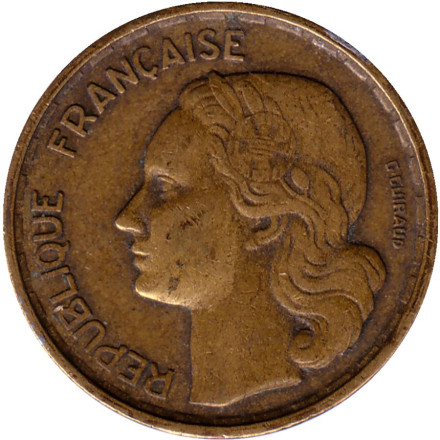 Монета 10 франков. 1954 год, Франция. 