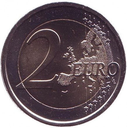 Монета 2 евро. 2017 год, Ватикан. 100 лет Фатимским явлениям Девы Марии.