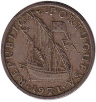 Монета 2,5 эскудо. 1971 год, Португалия. Монета 2,5 эскудо. 1971 год, Португалия.