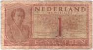 Банкнота 1 гульден. 1949 год, Нидерланды. Банкнота 1 гульден. 1949 год, Нидерланды.