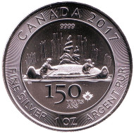 Монета 5 долларов. 2017 год, Канада. 150 лет Конфедерации Канада. Монета 5 долларов. 2017 год, Канада. 150 лет Конфедерации Канада.