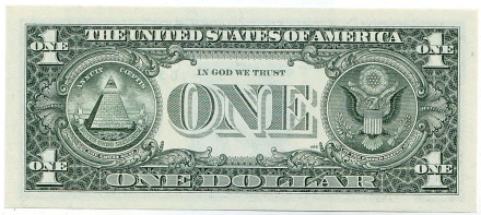 Банкнота 1 доллар. 1993 год, США. Банкнота 1 доллар. 1993 год, США.