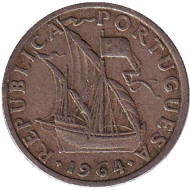 Монета 2,5 эскудо. 1964 год, Португалия. Монета 2,5 эскудо. 1964 год, Португалия.