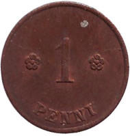 Монета 1 пенни. 1922 год, Финляндия. Монета 1 пенни. 1922 год, Финляндия.