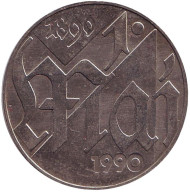 Монета 10 марок. 1990 год, ГДР. 100 лет Дню международной солидарности трудящихся (1 мая). Монета 10 марок. 1990 год, ГДР. 100 лет Дню международной солидарности трудящихся (1 мая).