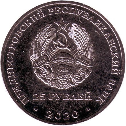 Монета 25 рублей. 2020 год, Приднестровье. 25 лет Конституции ПМР.